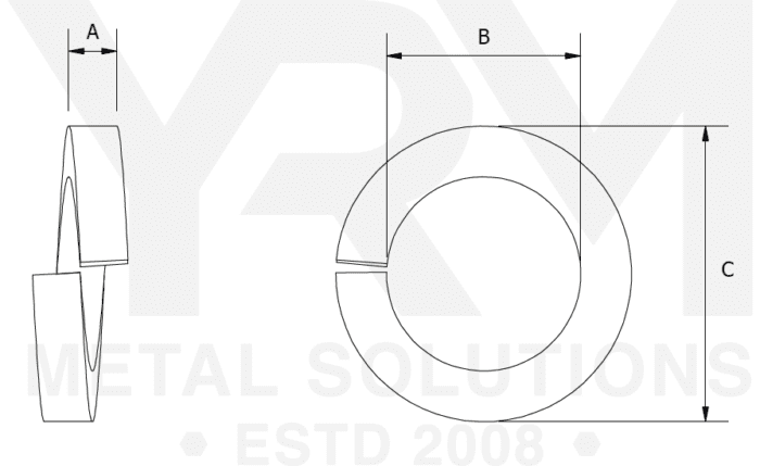 S/S M6 A4 Square Section Spring Washer-DIN7980 - Image 2