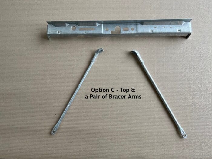 HDG Slam Panel Top & PAIR Bracer Arm (Non Air Con model) - LR Defender Upto 200tdi