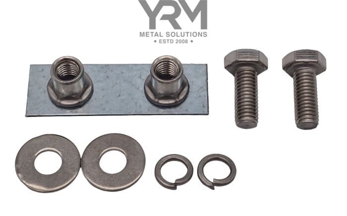 Nut Plate, Seatbelt to Chassis Bracket inc Fixings - LR Defender 90